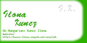 ilona kuncz business card